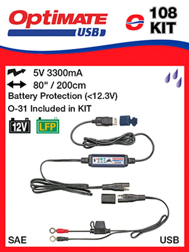 OPTImate USB nabíječka s konektorem SAE 3300MA a konektorem O31 (EL) (OPTImate USB nabíječka s konektorem SAE 3300MA a konektorem O31 (EL))