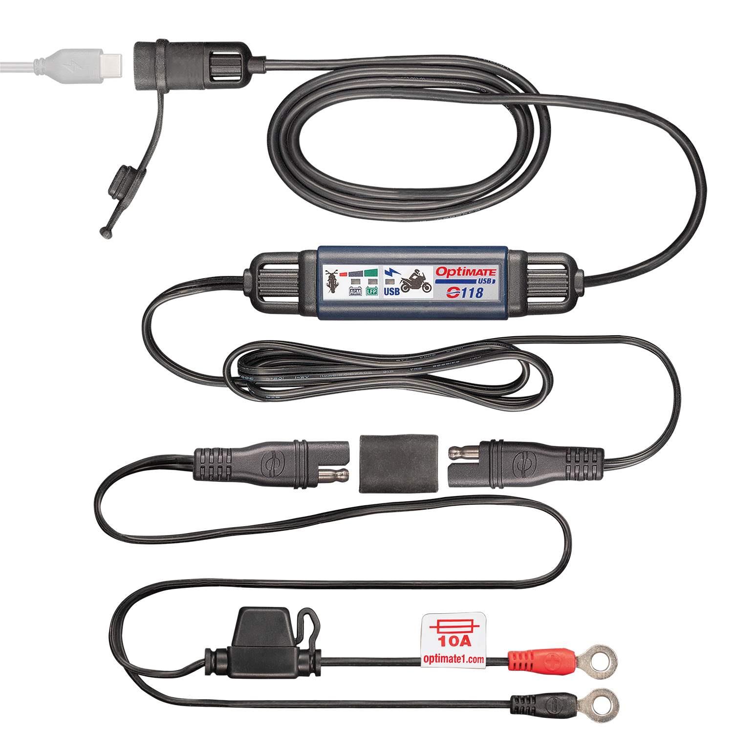 OPTImate USB nabíječka-C ZE WSKAŻNIKIEM NAnabíjení akumulátoru (3300MA) (délka 200cm) (EL)
