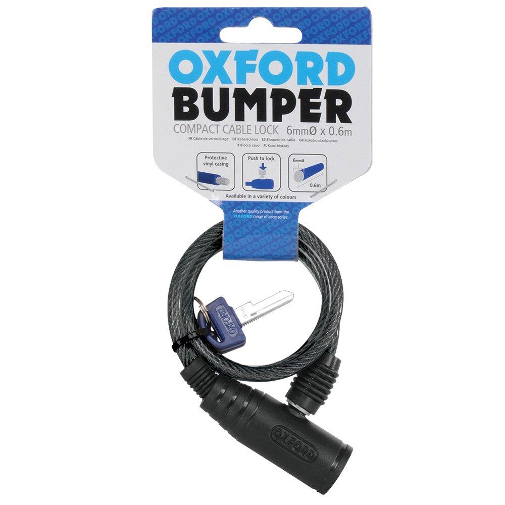 OXFORD ochrana proti krádeži (lanko) BUMPER CABLE LOCK SMOKE zámek na klíč 6mm X 600mm barva černá