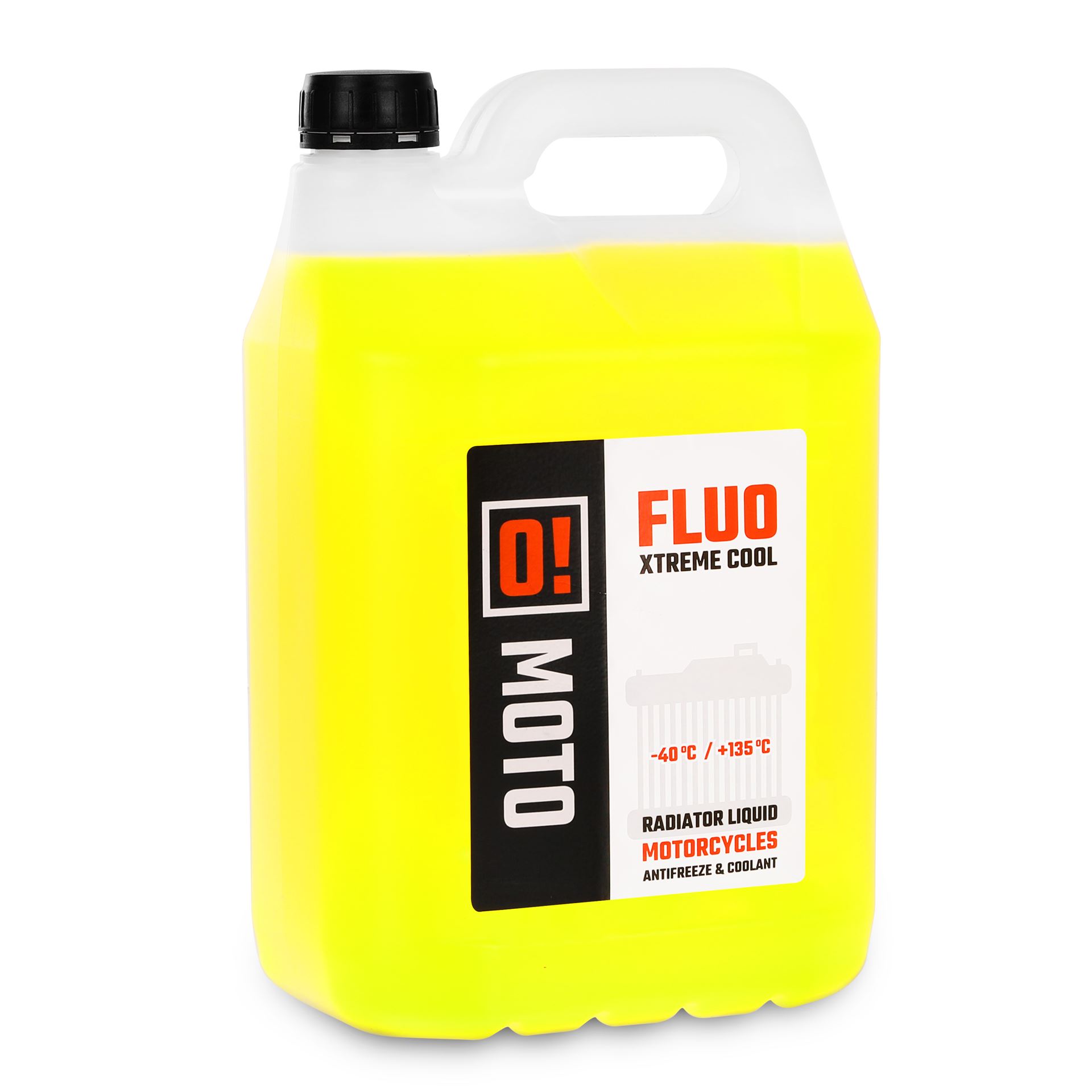Levně OMOTO chladící kapalina 5L O! fluorescenční XtremE COOL +135 připraveno k použití (O!MOTO) (OLE-002) (-40 DO +135) (OMOTO chladící kapalina 5L O!)