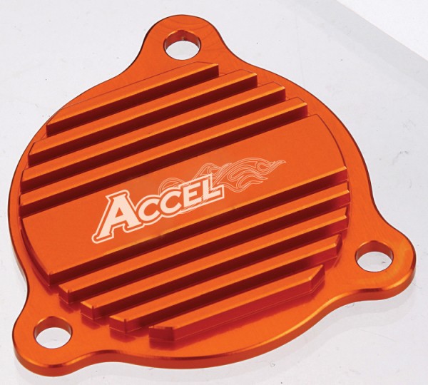Levně ACCEL kryt pumpy olejů KTM EXC 350/400/450/500/530 08-12, SXF350 11-12 barva oranžová - (ACCEL kryt pumpy olejů KTM EXC 350/400/450/500/530 08-12,)