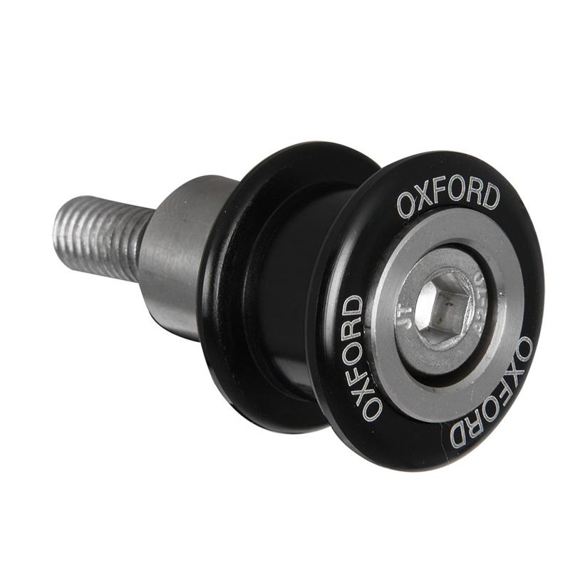 OXFORD SPINNERS PREMIUM válečky (kluzáky) přišroubované do kyvné vidlice. M8X1,25 s ložiskem i s odsazeníM barva černá (OXFORD SPINNERS PREMIUM)