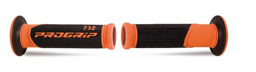 PROGRIP gripy PG732 ROAD (22+25mm, délka 125mm) barva oranžová fluorescenční/černá (dvousložkové) (732-296) (PG732/9)