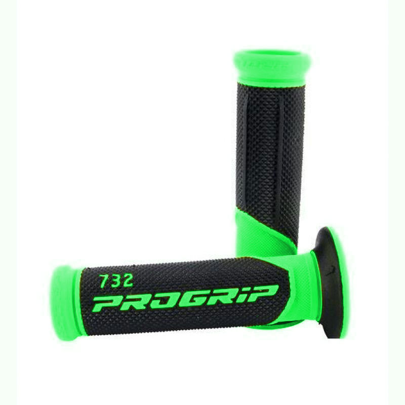 PROGRIP gripy PG732 ROAD (22+25mm, délka 125mm) barva zelená fluorescenční/černá (dvousložkové) (732-295) (PG732/10)