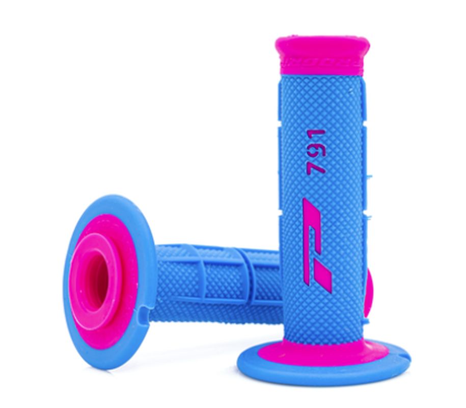 PROGRIP gripy PG791 OFF ROAD (22+25mm, délka 115mm) barva světle modrá/fuchsiová (dvousložkové) (791-389) (PG791FU/LB)