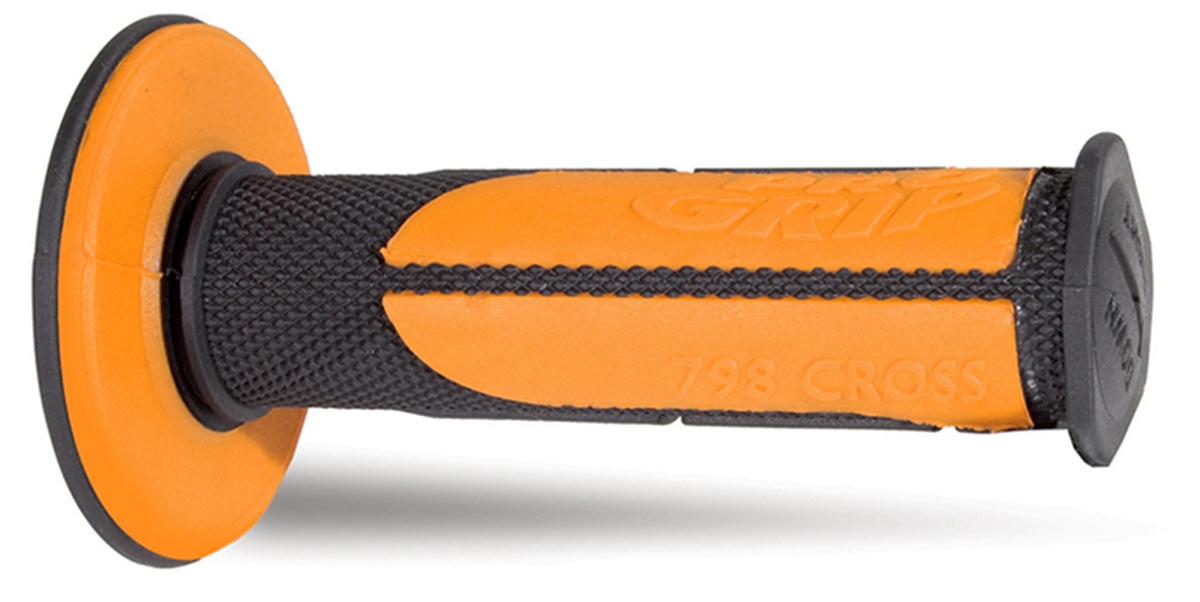 PROGRIP gripy PG798 OFF ROAD (22+25mm, délka 115mm) barva černá/oranžová (dvousložkové HALF WAFFLE) (798-144) (PG798BK/OR)