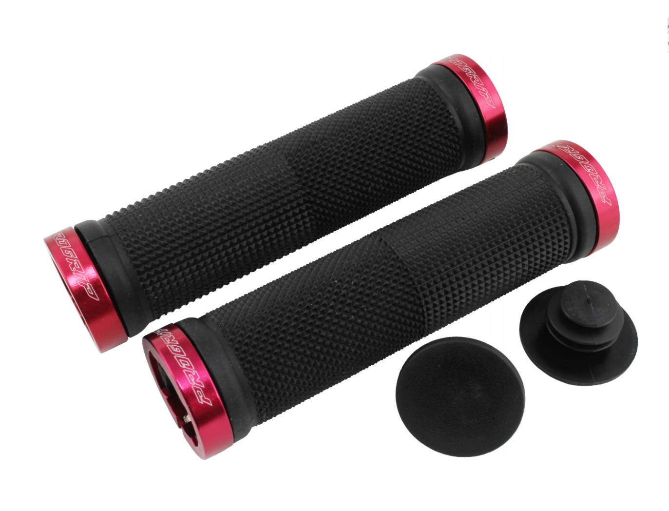 Levně PROGRIP řazení (gripy) PG999 ATV / JET SKI / MTB (22+22mm, délka 120mm) barva černá s červená se zámkem LOCK-ON (999-107) (PROGRIP řazení (gripy))