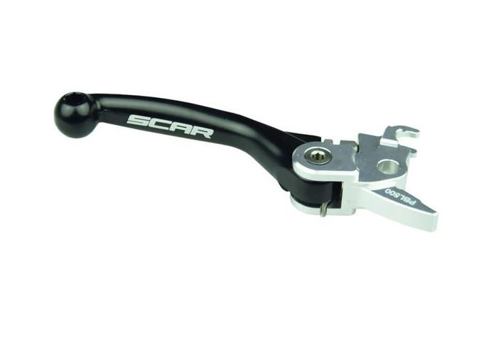 SCAR závodní výklopná brzdová páčka BREMBO KTM SX/XSF/EXC/EXCF/EXCR, HUSVARNA, HUSABERG 05-13 BETA RR barva černá (SCAR závodní výklopná brzdová)