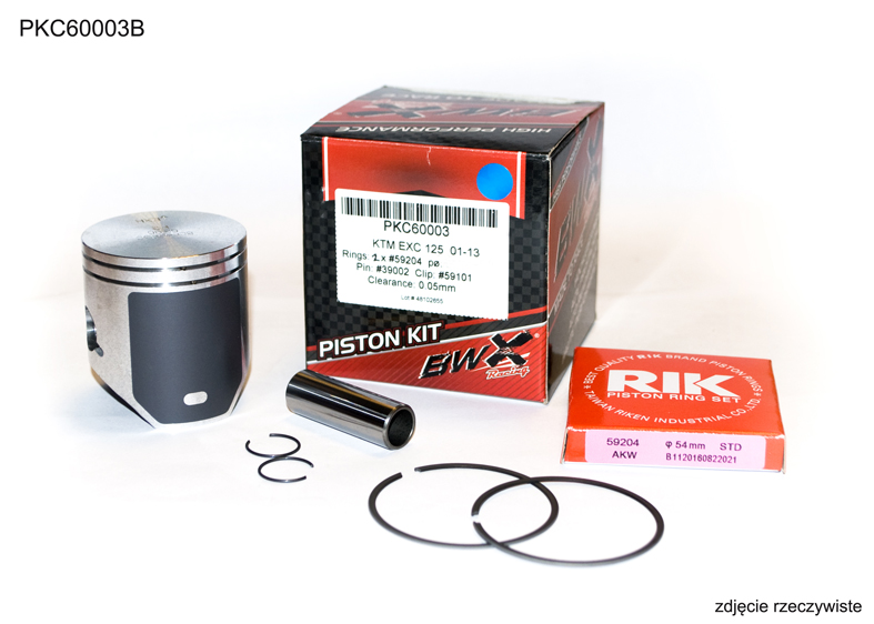 BEARING WORX píst KTM (2T) SX 125 (SX125) 01-23, EXC 125 (EXC125) 01-16, HUSQVARNA TC 125 14-22, TE 125 14-16 BETA RR 125 18-19 (53,95mm) kroužky RIK