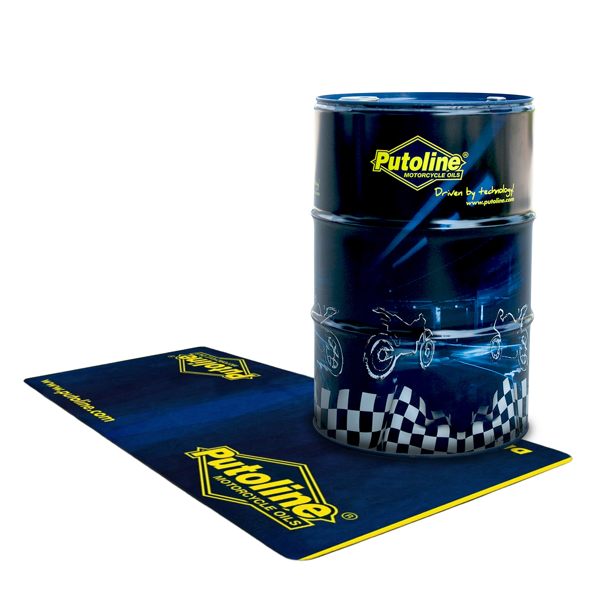 PUTOLINE motorový olej 4T 100% syntetic N-TECH® PRO R+ 10W40 60L (sud 60L) (AKC)+ PIT MAT - podložka pod motocykl / servisní ( 95 X 190 cm )