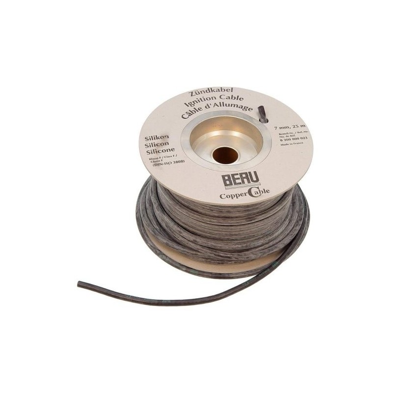 BERU vysokonapěťový kabel zapalování (COPPER CABLE) silikonový 7MM (černá) - cena za 1 metr (PZ002)