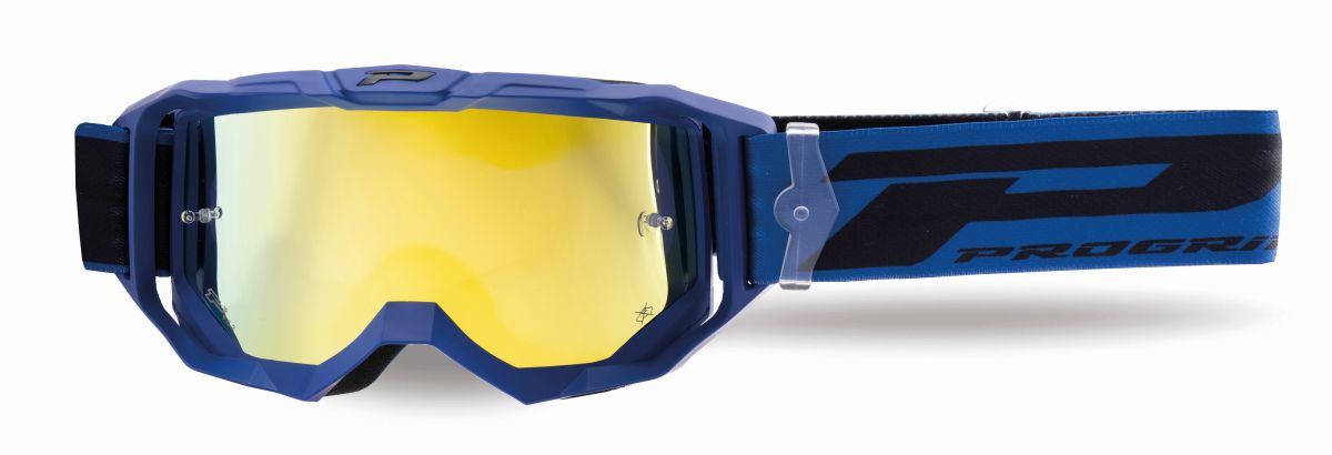 PROGRIP brýle PG3300-410 FL VISION GO barva modrá mat (plexi PG3347 žluté zrcadlo, ANTISCRATCH, NO FOG, ANTI UV) (3300-410 FL)