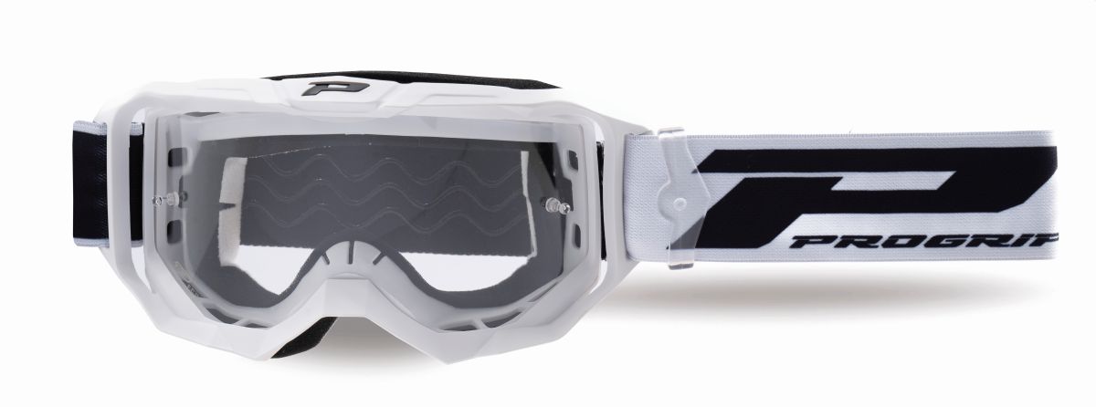 PROGRIP brýle PG3300-323 TR VISION barva bílá mat (plexi PG3310 čiré, ANTISCRATCH, NO FOG, ANTI UV)