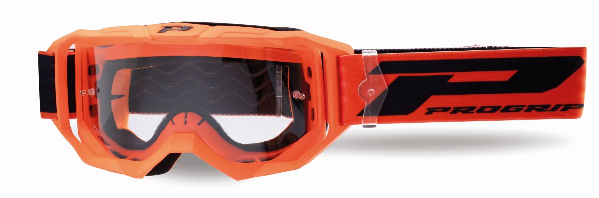 PROGRIP brýle PG3300-409 TR VISION barva oranžová fluo (plexi PG3310 čiré, ANTISCRATCH, NO FOG, ANTI UV)
