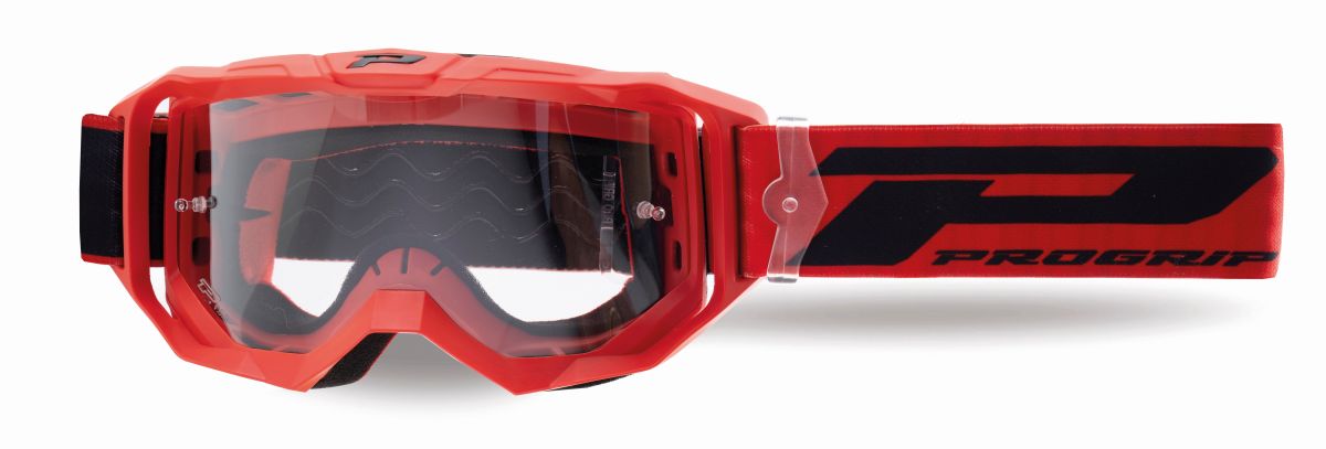 PROGRIP brýle PG3300-411 TR VISION barva červená mat (plexi PG3310 čiré, ANTISCRATCH, NO FOG, ANTI UV)
