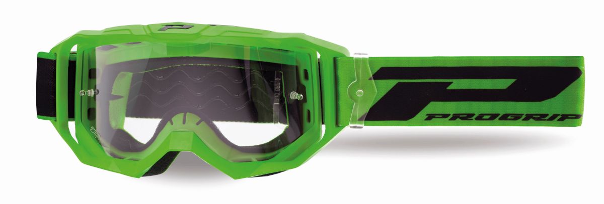 PROGRIP brýle PG3300-413 TR VISION barva zelená mat (plexi PG3310 čiré, ANTISCRATCH, NO FOG, ANTI UV)