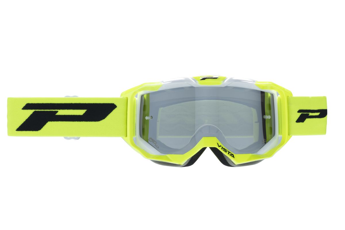 PROGRIP brýle PG3303-405 FL VISTA barva žlutá fluo bílá (plexi PG3352 stříbrné zrcadlo, ANTISCRATCH, NO FOG, ANTI UV + plexi PG3310 a strhávací fólie PG3370 ZDARMA) (PZ3303-405 FL)