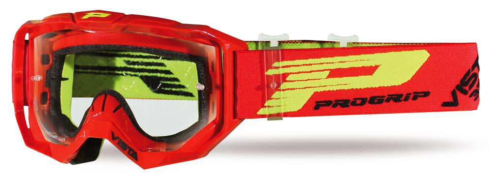 PROGRIP goggles PG3303-107 TR VISTA color red (lens PG3310 clear, ANTISCRATCH, NO FOG, ANTI UV + lens PG3310 and tear-offs PG3370 FREE) (3303-107 TR) (PG3303/18RD)