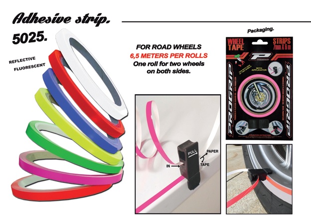 PROGRIP páska ozdobná na ráfky (s aplikátorem) barva oranžová fluorescenční (6,2 M) (PG5025OR) (5025-166)
