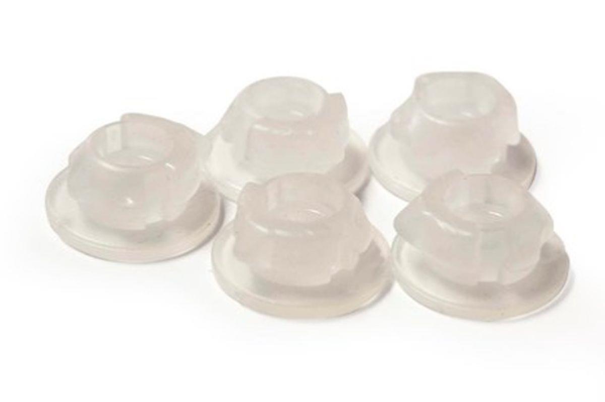 RACETECH (RTECH) zacvakávací uzávěry (click) pro boční panely a kryt vzduchového filtru barva bílá neutrální (5 kusů) KTM SX 85 18-23, SX/SX-F/XC-F