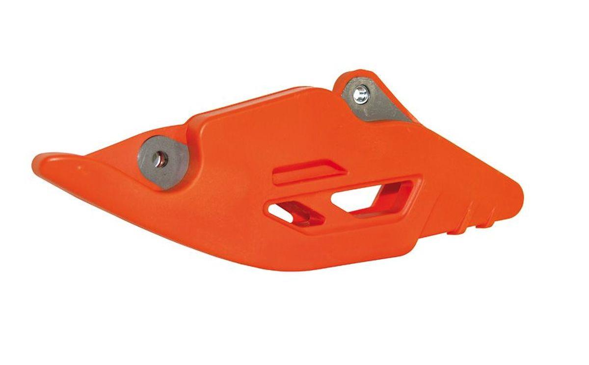 RACETECH (rtech) chain guide KTM sx/sxf 125/150/250/350/450 23-25, sxf 250/450 factory edition 22, HUSQVARNA tc/fc 125/250/350/450 23-25, tx/fx/fs 300/350/450 23-25 colour orange (strong alumiNIUm) (R-CRUKTMAR023)