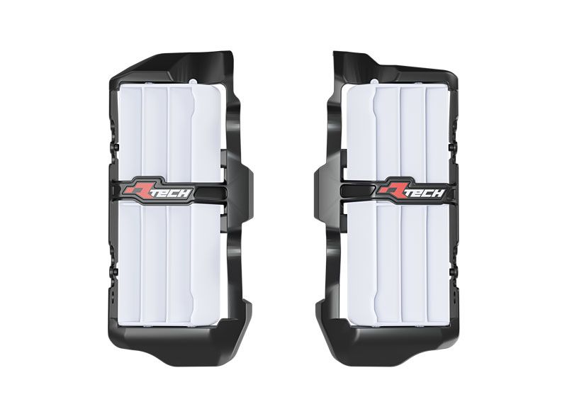 RACETECH (rtech)  enlarged cooler intake grilles BETA rr 125 / 200 / 250 / 300 X-PRO / race 25, rr 350 / 390 / 430 / 450 / 480 X-PRO / race 25, colour black / white (R-GRBETNRBN25)