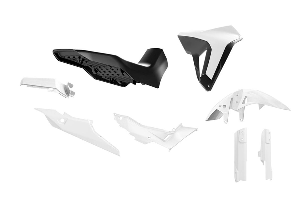 RACETECH (rtech) complete set of plasticssaddlem revolution HONDA xl 750 transalp 23-25 colour white / black (R-KITALP-BN0-024)