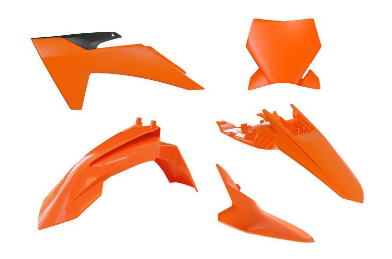 RACETECH (RTECH) kompletní sada plastů KTM SX 65 24-25 barva oranžová / černá (RACETECH (RTECH) kompletní sada plastů KTM SX 65 24-25 barva oranžová)