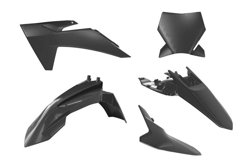 RACETECH (RTECH) kompletní sada plastů KTM SX 65 24-25 barva černá (RACETECH (RTECH) kompletní sada plastů KTM SX 65 24-25 barva černá)