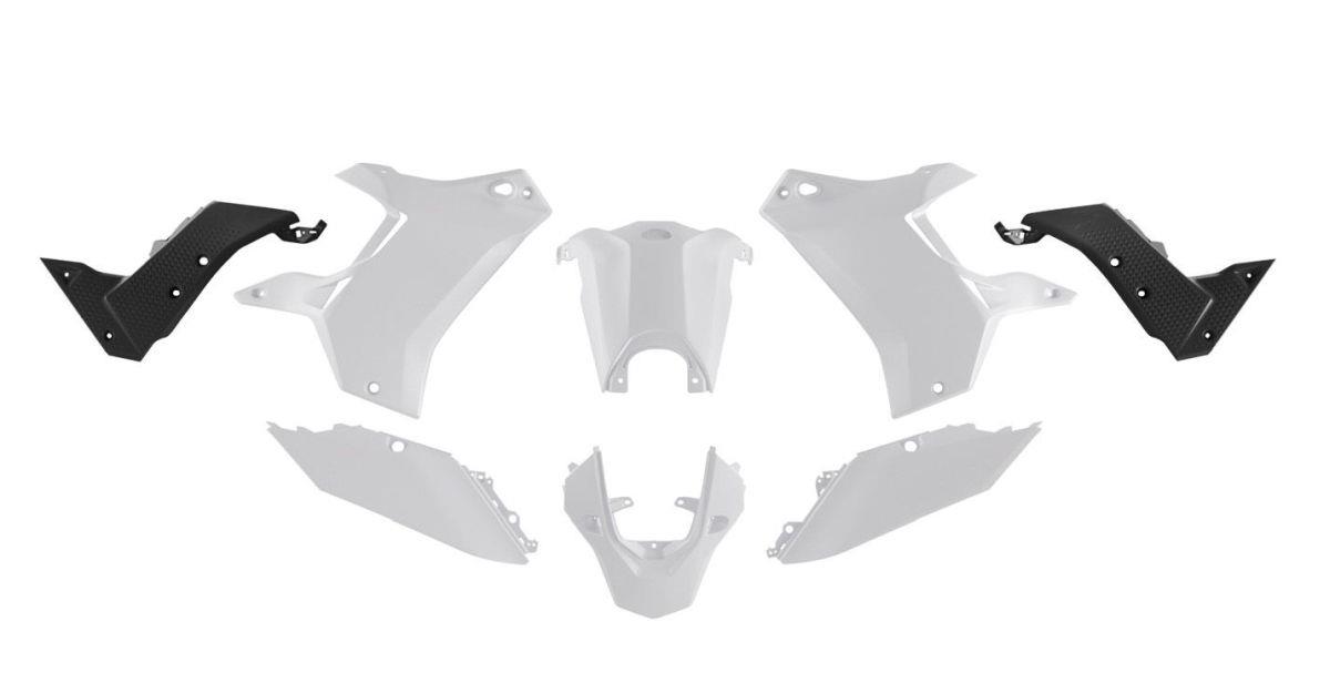 RACETECH (rtech) complete set of plastics (without front mudguard) t7 revolution YAMAHA tenere 700 19-24 colour white/black (R-KITT70-BN2-024)
