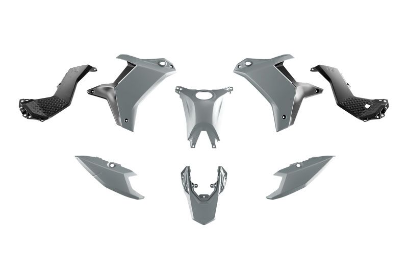 RACETECH (RTECH) complete plastic kit (without front fender) T7 YAMAHA TENERE 700 25-26, color gray / black