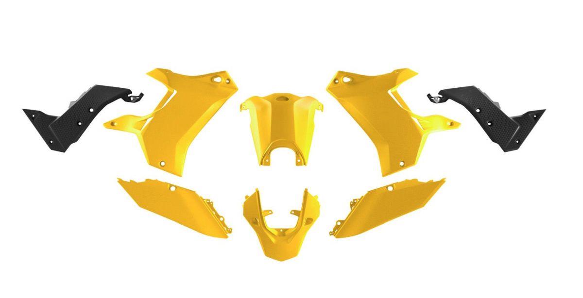 RACETECH (rtech) complete set of plastics (without front mudguard) t7 revolution YAMAHA tenere 700 19-24 colour yellow/black (R-KITT70-GY2-024)
