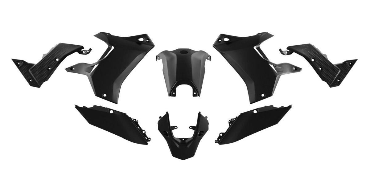 RACETECH (rtech) complete set of plastics (without front mudguard) t7 revolution YAMAHA tenere 700 19-24 colour black (R-KITT70-NR0-024)