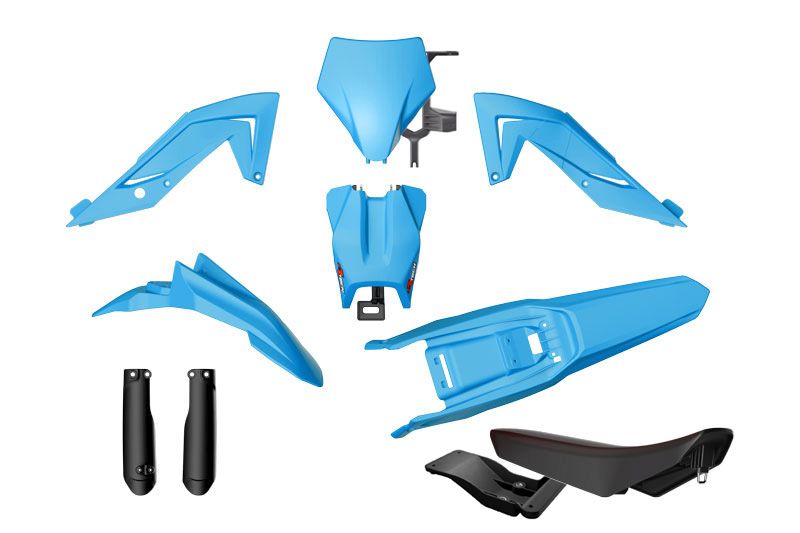 RACETECH (rtech) set of plastics with telescope covers and saddlem talaria sting mx4 / mx5 / tl 4000 / 5500 23-25 paint bright light blue / black (R-KITTAL-AZ0-624)