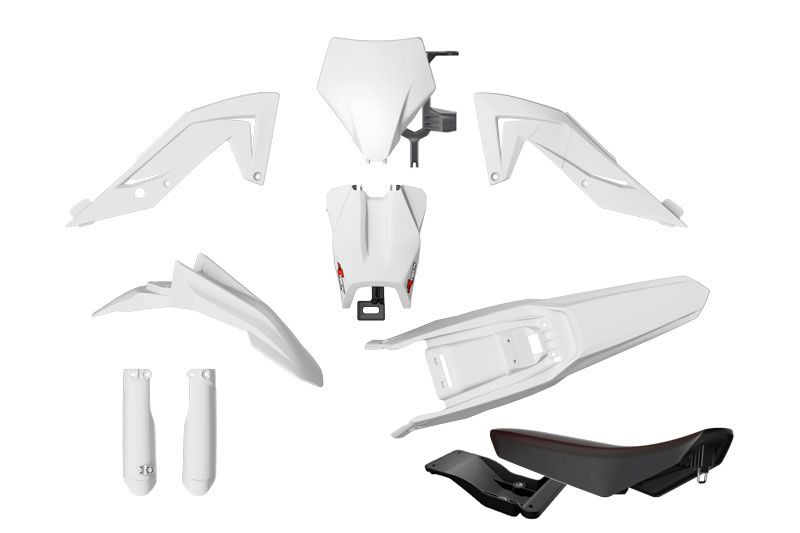 RACETECH (rtech) set of plastics with telescope covers and saddlem talaria sting mx4 / mx5 / tl 4000 / 5500 23-25 colour white (R-KITTAL-BN0-624)