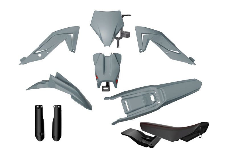 RACETECH (rtech) set of plastics with telescope covers and saddlem talaria sting mx4 / mx5 / tl 4000 / 5500 23-25 colour grey / black (R-KITTAL-GR0-624)
