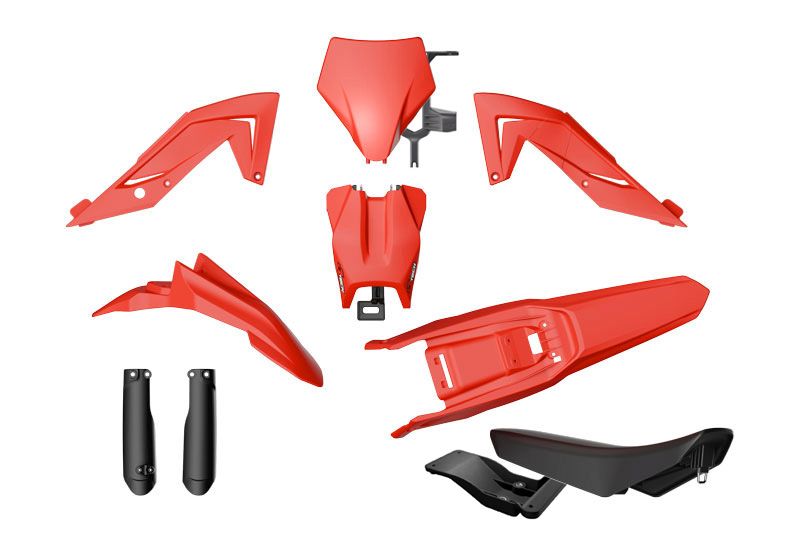 RACETECH (rtech) set of plastics with telescope covers and saddlem talaria sting mx4 / mx5 / tl 4000 / 5500 23-25 colour red / black (R-KITTAL-RS0-624)
