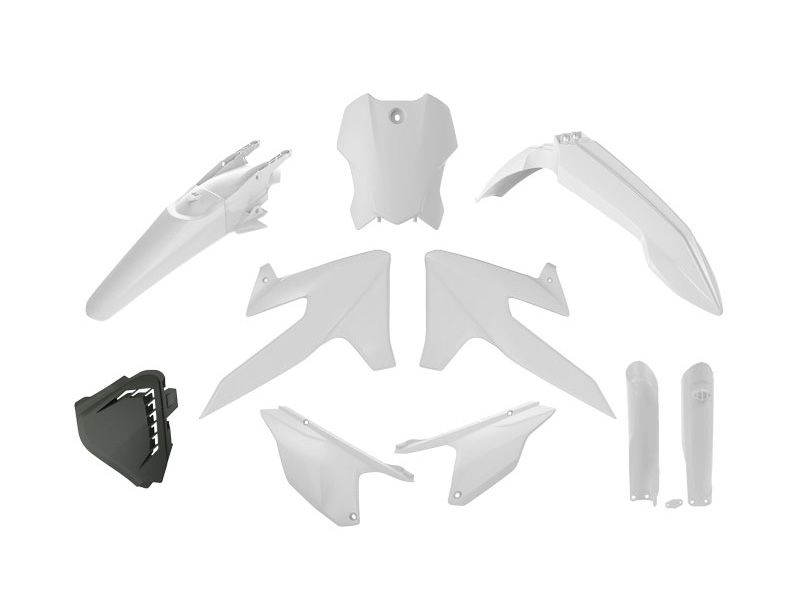 RACETECH (rtech) set of plastics with telescope covers TRIUMPH tf 250 x 24-26, tf 450 rc 25-26 colour white (R-KITTRI-BN0-025)