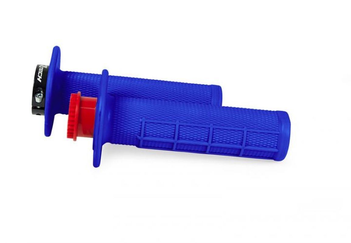 RACETECH (rtech) grips R20 LOCK-ON (22+25mm) colour light blue (half waffle) + 8 adapters for cables (R-MPRBL000021)