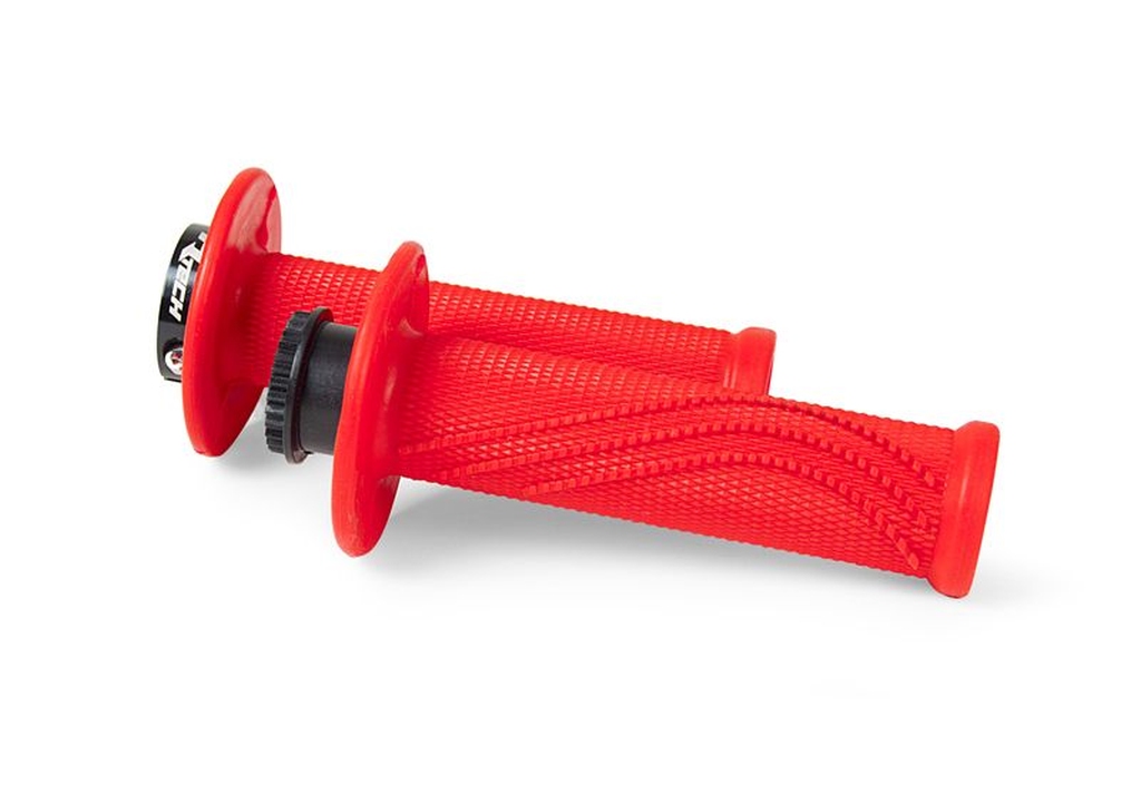 RACETECH (rtech) grips R20 LOCK-ON (22+25mm) colour red neon + 3 cable adapters to motorcycles BETA (R-MPRRFBETA20)