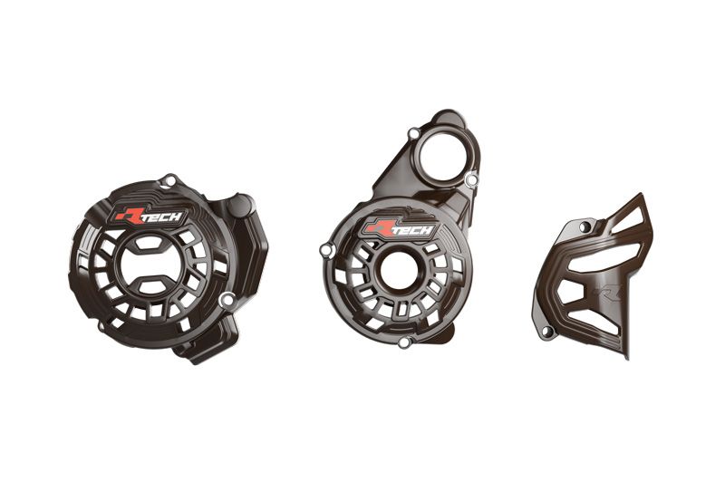 RACETECH (rtech)  clutch cover, alternator and gear wheel (complete) kove 800 x pro / rally 24-25 colour black (R-PRMKOVNR025)
