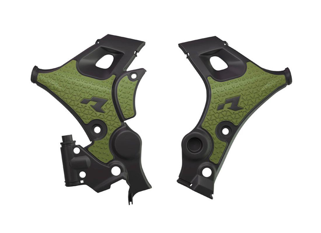 RACETECH (rtech) frame covers revolution HONDA xl 750 transalp 23-25 colour black / dark green (R-PRTALPNRVN24)
