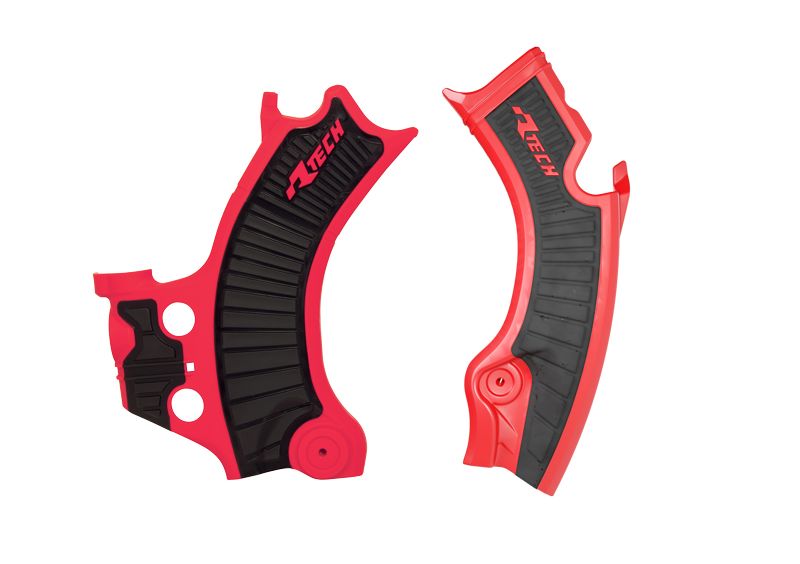 RACETECH (RTECH) 2025/12 kompletní kryty rámu BI-mateRIAL SUPER GRIP HONDA CRF 450 R / RWE / RX 25, CRF 250 R / RX 25, barva červená / černá