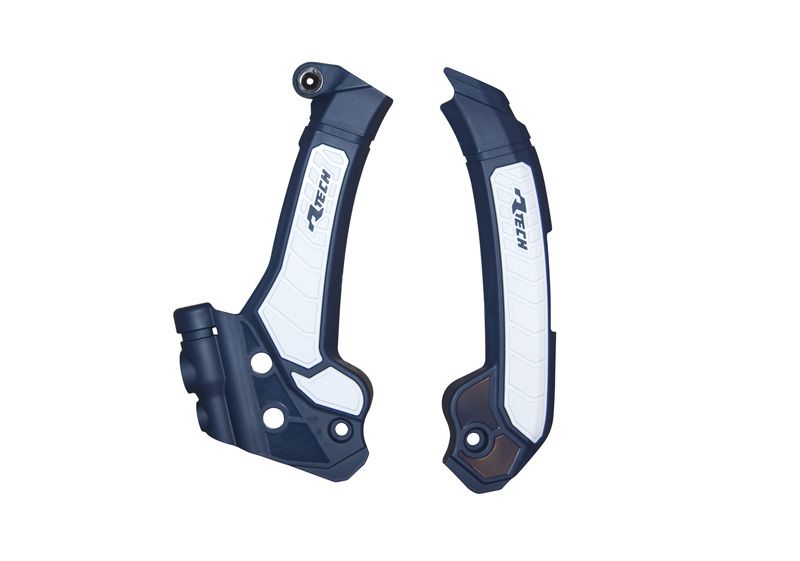 RACETECH (rtech) complete frame covers BI-MATERIAL super grip HUSQVARNA fc 250 / 450 22-23, fs 450 23-24, tc / fc 125 / 250 / 300 / 350 / 450 23-24, te 125 / 250 / 300 / 350 / 450 / 501 24, tx 300 / 350 / 450 23-24 paint blue/black (R-PRTHSQBLBN3)