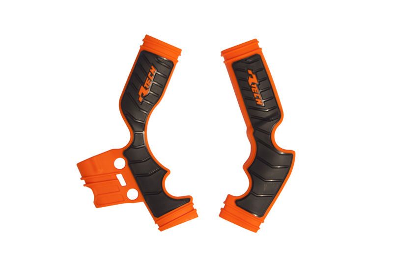 RACETECH (RTECH) kompletní kryty rámu BI-MATERIAL SUPER GRIP KTM SX 65 '16-'24 barva oranžová / černá