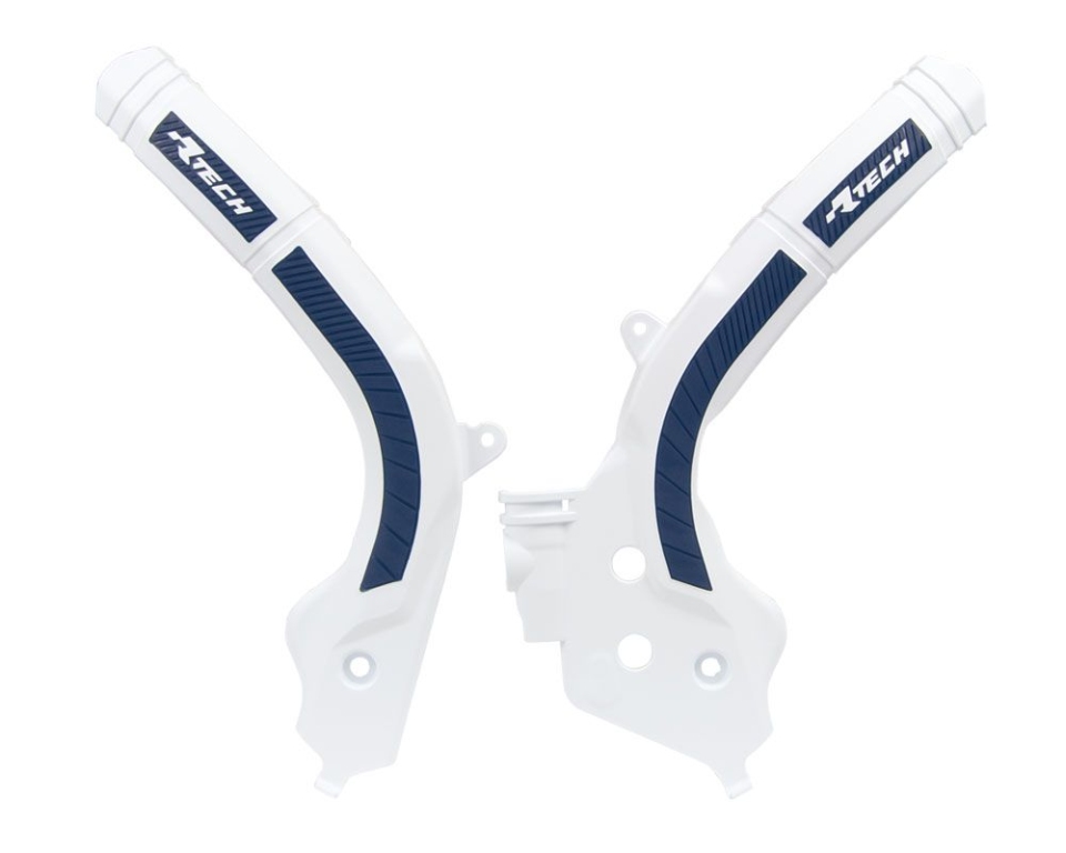 RACETECH (rtech) complete frame covers BI-MATERIAL super grip HUSQVARNA tc 125 16-21, tc 250 17-21, te/fe/tx/fx 125-501 17-21, fc 250/350/450 16-21, fs 450 17-21 colour white light blue (R-PRTKTMBNBL1)