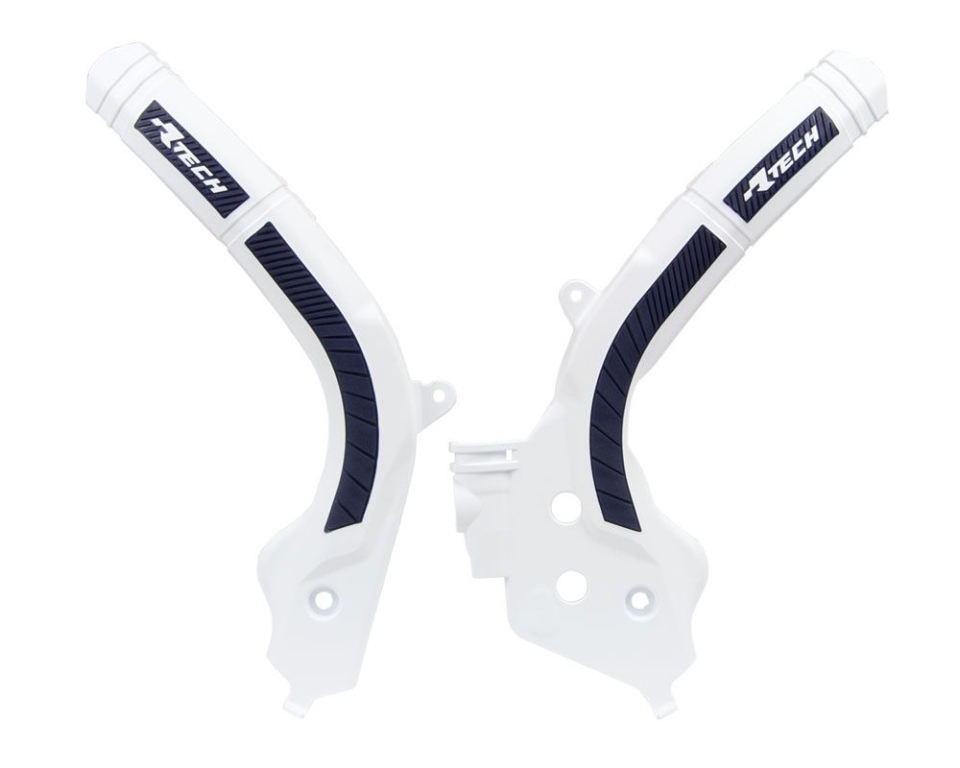 RACETECH (rtech) complete frame covers BI-MATERIAL super grip KTM sx 125/150 16-18, sx 250 17-18, exc/excf 250/350/450 17-19, sxf 250/350/450 16-18 colour white black (R-PRTKTMBNNR1)