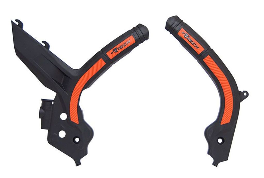 RACETECH (rtech) complete frame covers BI-MATERIAL super grip KTM sx 125/150/250 19-21, sxf 250/350/450 19-21, sxf 450 18-21, exc/excf 150/250/350/450 20-21 colour black orange (R-PRTKTMNRAR2)