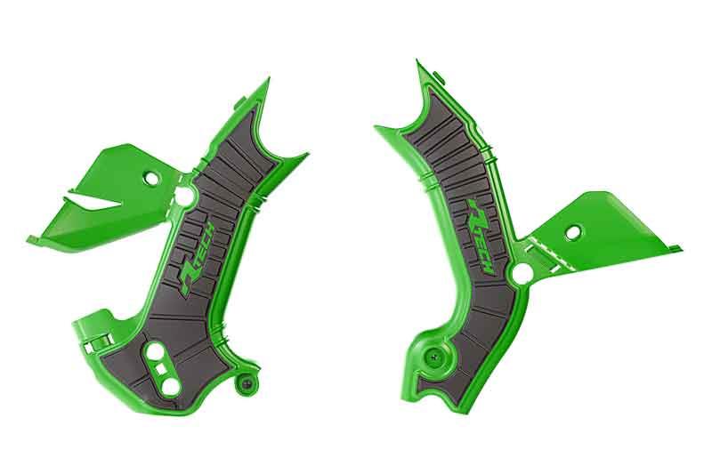 RACETECH (rtech) frame covers KAWASAKI kxf 450 24-25, kxf 250 25 colour black / green (R-PRTKX0VENR1)