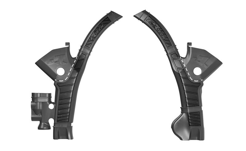 RACETECH (RTECH) complete frame guards BI-MATERIAL SUPER GRIP STARK FUTURE VARG SMX1 '23-'25 black